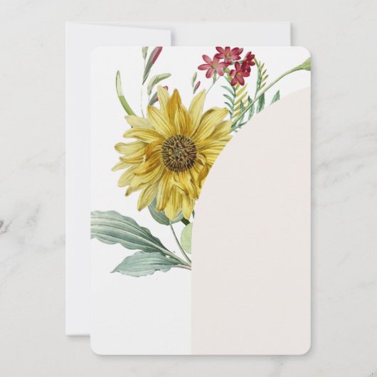 Wilde bloem zonnebloem vlinders Trouw Kaart (Achterkant)