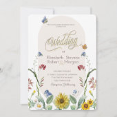 Wilde bloem zonnebloem vlinders Trouw Kaart (Voorkant)