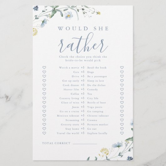 Wilde bloem zou ze liever vrijgezellenfeest wild h (Voorkant)