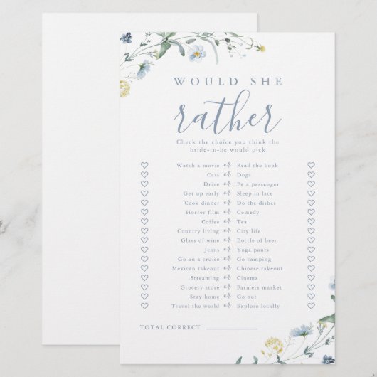 Wilde bloem zou ze liever vrijgezellenfeest wild h (Voorkant / Achterkant)