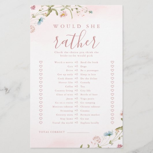 Wilde bloem zou ze liever vrijgezellenfeest wild h (Voorkant)