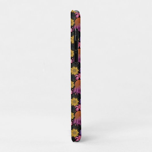 Wilde bloem Zwarte Floral Gepersonaliseerd Case-Mate iPhone Case (Achterkant/links)