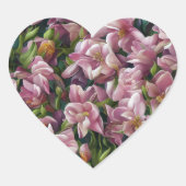 Wilde bloemafdrukken hart sticker (Voorkant)