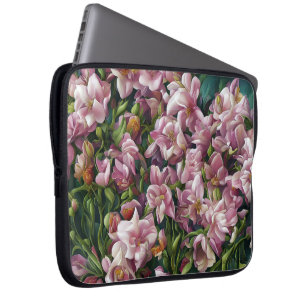 Wilde bloemafdrukken laptop sleeve
