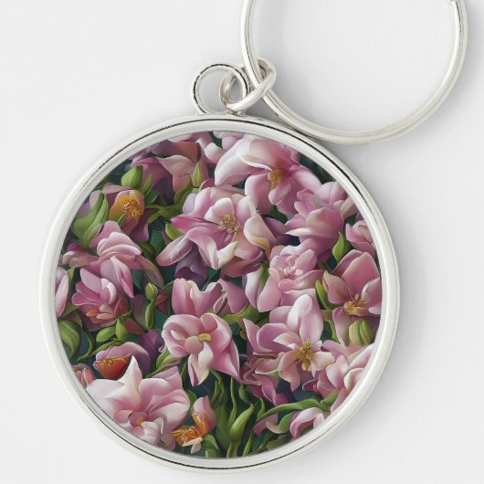 Wilde bloemafdrukken sleutelhanger (Voorkant)