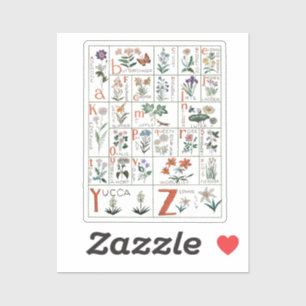 Wilde bloemalfabet -  reproductiebloemen sticker
