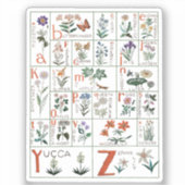 Wilde bloemalfabet - reproductiebloemen sticker (Voorkant)