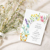 Wilde bloembeemdarm Elegant Floral Wedding Kaart