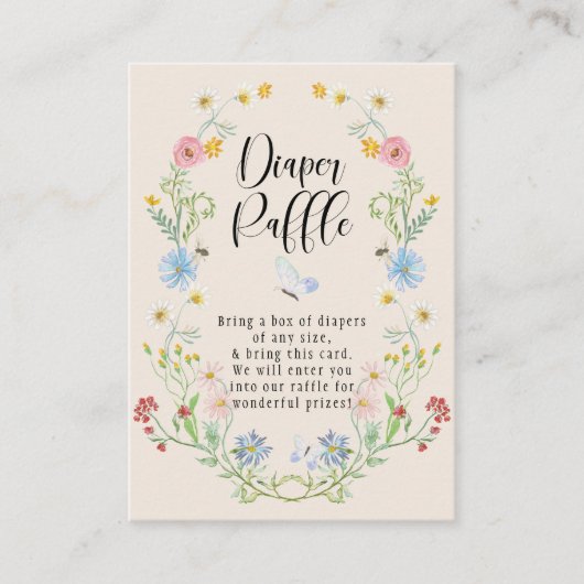 Wilde bloembloem, Waterverf, luierspoel Informatiekaartje (Voorkant)