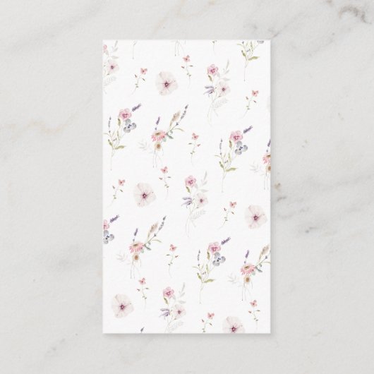 Wilde bloemboeken voor Baby Kaart (Achterkant)