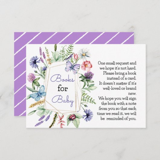 Wilde bloemboeken voor Baby Kaart (Voorkant / Achterkant)