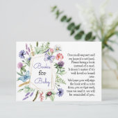 Wilde bloemboeken voor Baby Kaart (Staand voorkant)