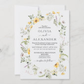 Wilde bloemboho florale bruiloft Uitnodiging (Voorkant)