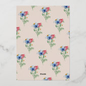 Wilde bloembridesmaïden Luncheon Floral Roos Gold Folie Uitnodiging (Achterkant)