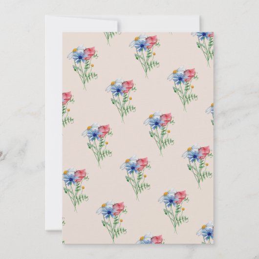 Wilde bloembridesmaïden Luncheon Land Floral Kaart (Achterkant)