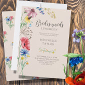 Wilde bloembridesmaïden Luncheon Land Floral Kaart