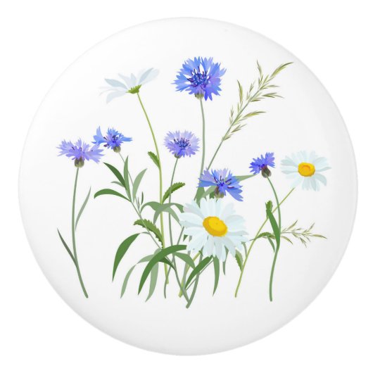 Wilde bloemen 2 keramische knop (Voorkant)