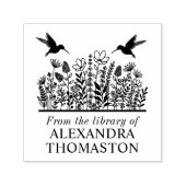 Wilde Bloemen #2 Kolibrie Bibliotheek Boeknaam Zelfinktende Stempel (Design)