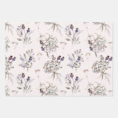 Wilde bloemen 3 Papierbladen met onmiddellijke ver Inpakpapier Vel (Voorkant 3)