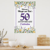 Wilde Bloemen 50ste Verjaardag Poster (Keuken)