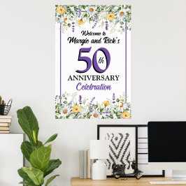 Wilde Bloemen 50ste Verjaardag Poster