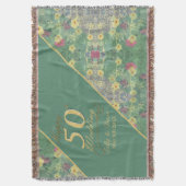 Wilde bloemen 50th Wedding Jubileum Throw Blanket Deken (Voorkant Verticaal)