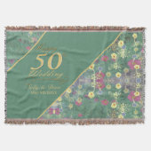 Wilde bloemen 50th Wedding Jubileum Throw Blanket Deken (Voorkant)