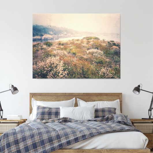 wilde bloemen aan de kust canvas afdruk (Insitu (Slaapkamer))