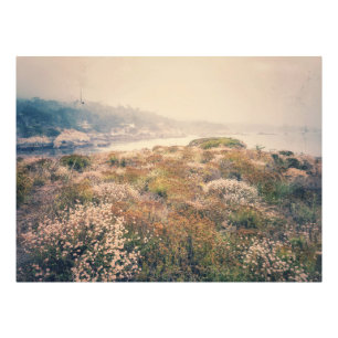 wilde bloemen aan de kust foto afdruk