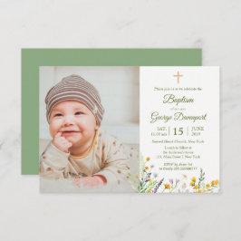 Wilde bloemen Aangepaste foto-uitnodiging Kaart