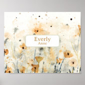 Wilde Bloemen Aangepaste Naam Babykamer Decoratie  (Voorkant)