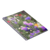 Wilde Bloemen Aangepaste Naam Initialen Notitieboek (Rechterzijde)