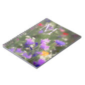 Wilde Bloemen Aangepaste Naam Initialen Notitieboek (Linkerzijde)