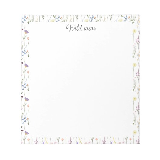  wilde bloemen - Aangepaste wilde ideeën Notitieblok (Voorkant)