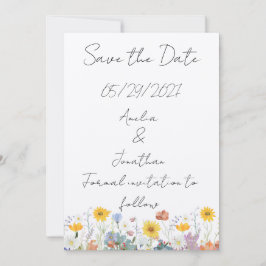 Wilde bloemen aanpasbare "Save the Date"-kaart Kaart