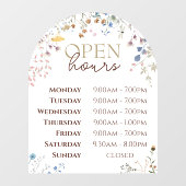 Wilde bloemen Aansluiting Open uren Venster Cling Raamsticker (Vel)