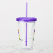 Wilde bloemen acryl drinkbeker (Rechts)