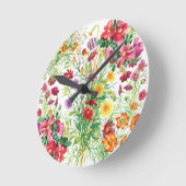 Wilde bloemen Acrylwandklok, rond (medium) Ronde Klok (Hoek)