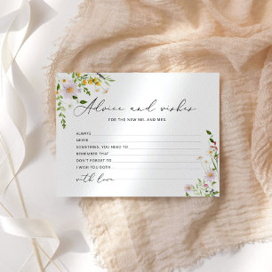 Wilde bloemen advies en wensen bruidsfeest kaart