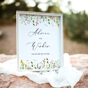 Wilde bloemen advies en wensen voor Nieuwgetrouwde Poster