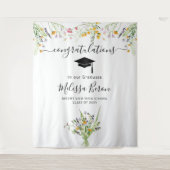 Wilde bloemen Afstudeerfoto Achtergrond Fotohokje Wandkleed (Voorkant)