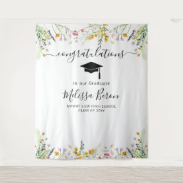 Wilde bloemen Afstudeerfoto Achtergrond Fotohokje Wandkleed