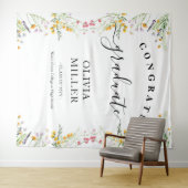 Wilde bloemen Afstuderen Achtergronddecor Wandkleed (In Situ (horizontaal))