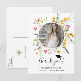 Wilde bloemen Afstuderen Foto Aankondigingskaart