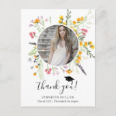 Wilde bloemen Afstuderen Foto Aankondigingskaart (Voorkant)