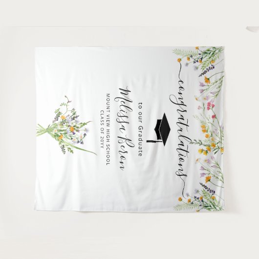 Wilde bloemen Afstuderen Foto Achtergrond Fotocabi Wandkleed (Voorkant (horizontaal))