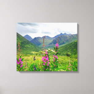 Wilde bloemen Alaskaanse vallei Canvas Afdruk