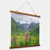 Wilde bloemen Alaskaanse vallei Hangend Wandkleed (Gebogen)