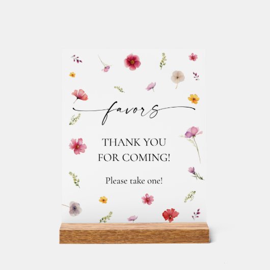 Wilde bloemen als dankbetuiging acryl bord (Voorkant)