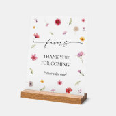 Wilde bloemen als dankbetuiging acryl bord (Hoek)